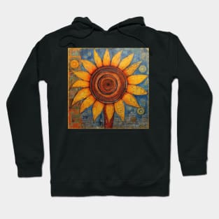 Bright Folk Art Sunflower Bloom Hoodie